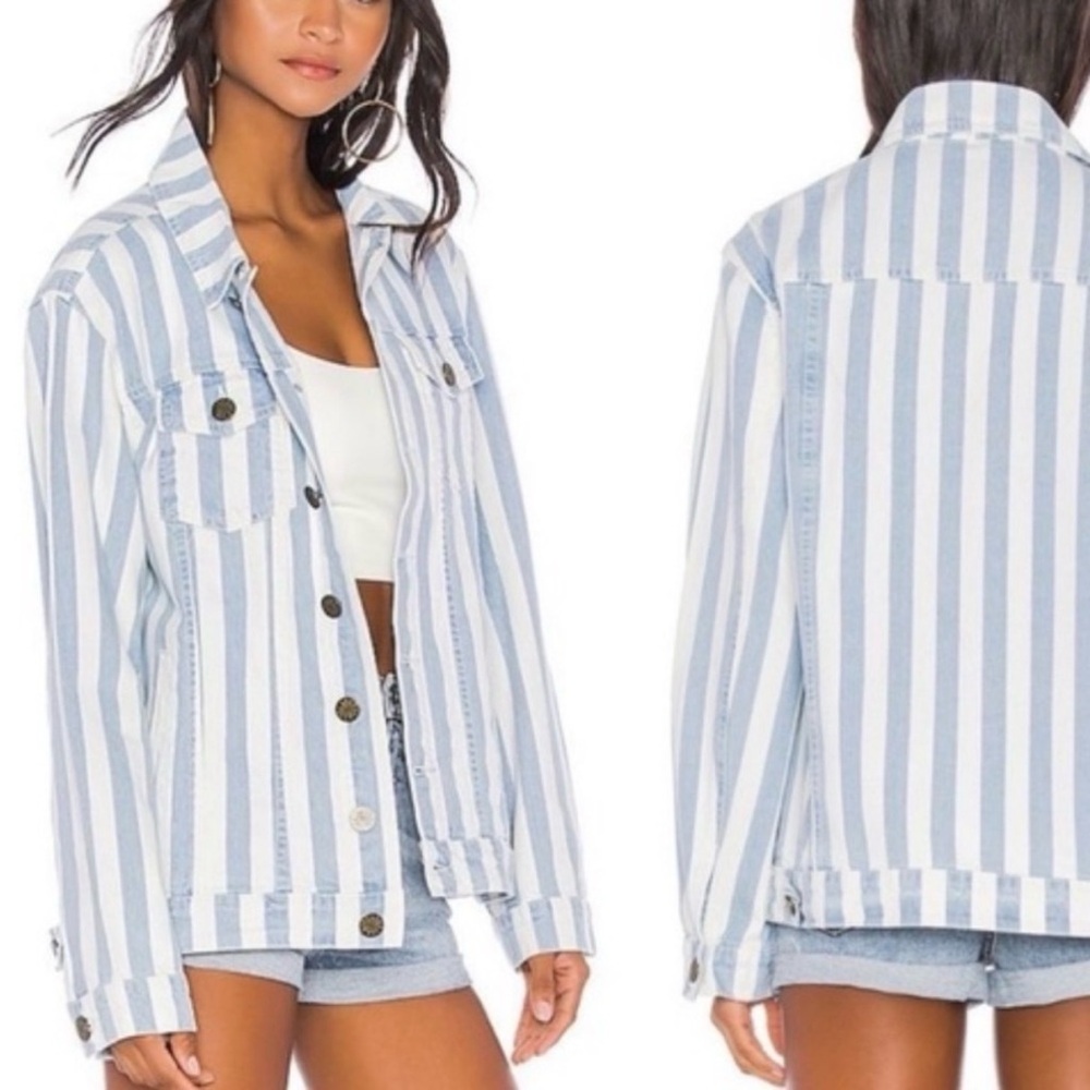 MuMu Blue Striped Jean Drine Jacket